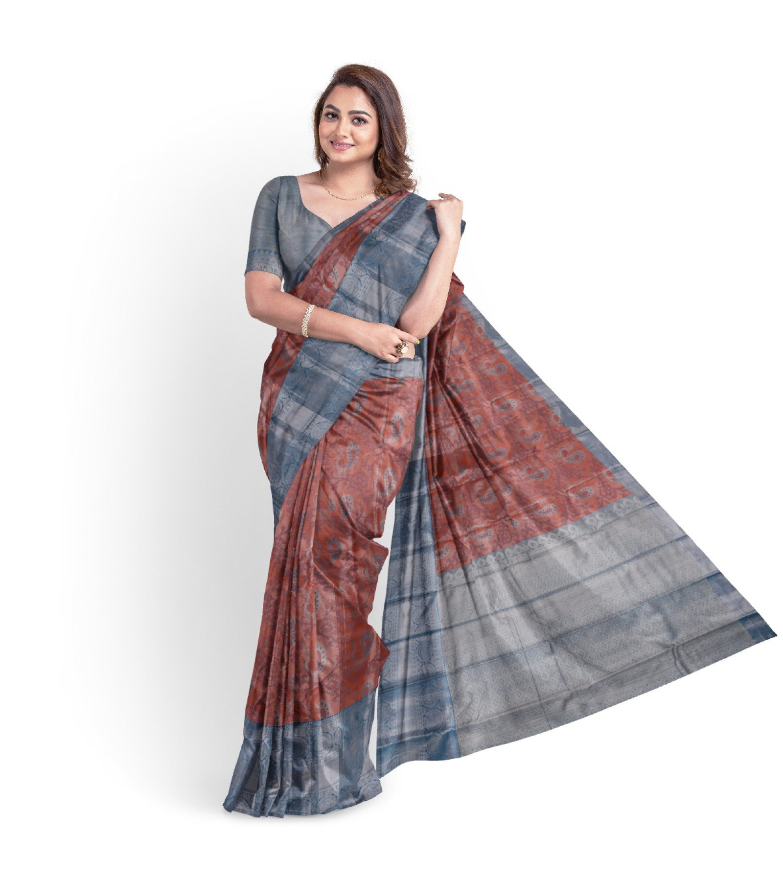 Exclusive Brown Tissue Vanya Bengal saree